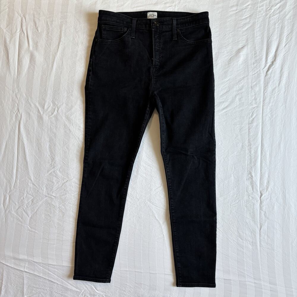 J.Crew Curvy Toothpick Jeans Womens 31 Black Mid Rise Skinny Stretch Denim